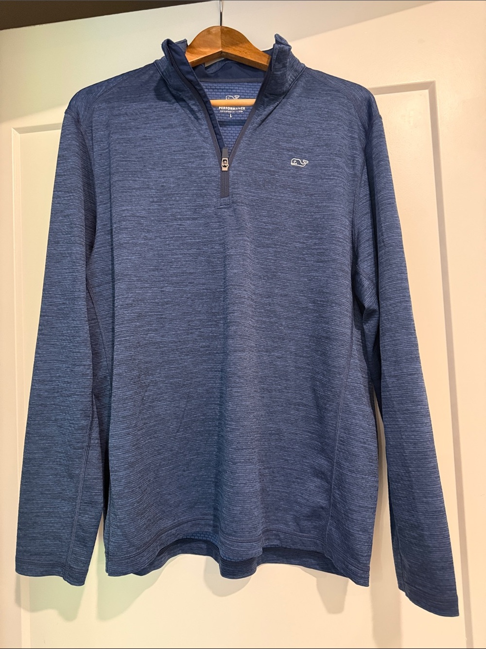 Vineyard Vines Men's Performance Heather Navy Quarter-Zip Pullover